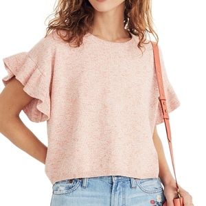 NWOT MADEWELL Sweater Rust Orange Ruffle Sleeve